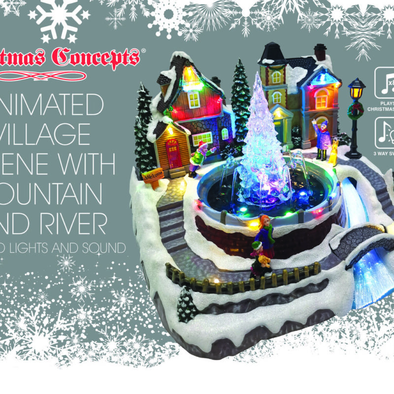 Christmas Concepts® 27cm LED Light Up Village Scene with Real Water
