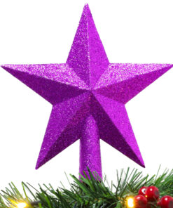 Christmas Concepts® 20cm Glitter Tree Top Star Decoration – Christmas Tree Topper (Purple)