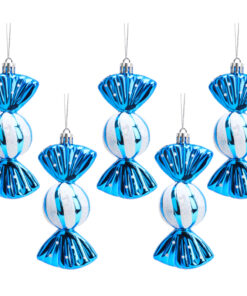 Christmas Concepts® Pack of 5-110mm Large Sweet Shaped Baubles - Shiny & Glitter Decorated - Christmas Baubles (Royal Blue)