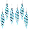 Christmas Concepts® Pack of 6-110mm Large Spiral Shaped Baubles - Shiny & Glitter Decorated - Christmas Tree Decorations (Turquoise)