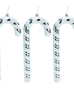 Christmas Concepts® Pack of 3–250mm Extra Large Candy Cane Baubles – Shiny & Glitter Decorated – Christmas Decorations (Ice Blue)