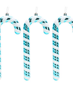 Christmas Concepts® Pack of 3–250mm Extra Large Candy Cane Baubles – Shiny & Glitter Decorated – Christmas Decorations (Turquoise)
