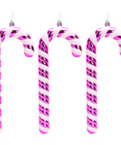 Christmas Concepts® Pack of 3–250mm Extra Large Candy Cane Baubles – Shiny & Glitter Decorated – Christmas Decorations (Hot Pink)