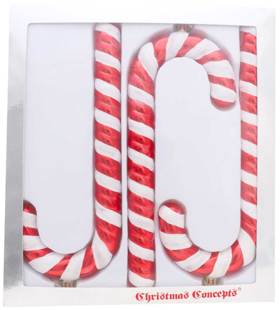 Christmas Concepts® Pack of 3–250mm Extra Large Candy Cane Baubles