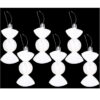 Christmas Concepts® Pack of 6–90mm Sweet Shaped Baubles – Shiny & Glitter Decorated – Christmas Tree Decorations (White)