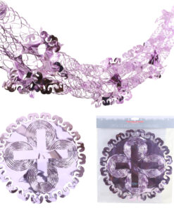 Christmas Concepts® 9ft x 1ft Large Round Foil Garland Festive Hanging Decorations – Christmas Trimming (Baby Pink)