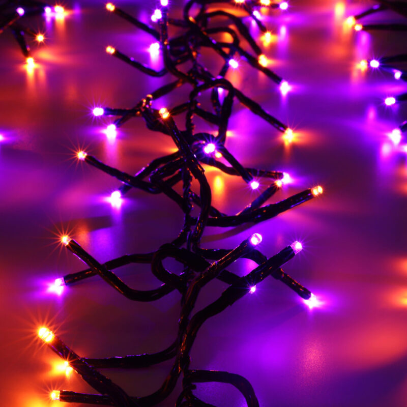 Christmas Concepts® 500 6M/20FT Orange/Purple LED Cluster Lights with 8