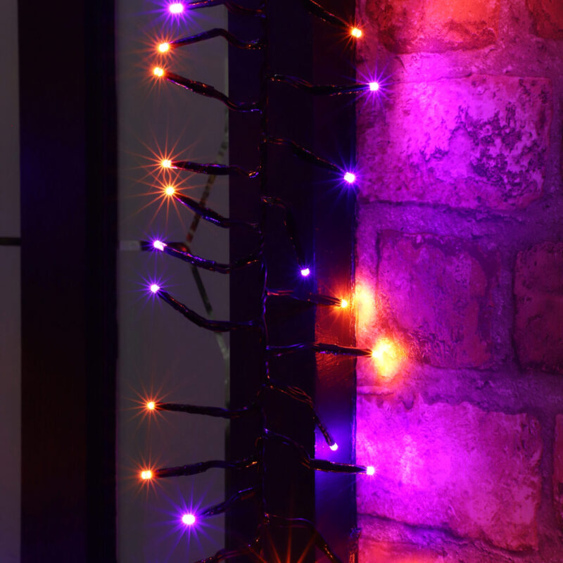 Christmas Concepts® 500 6M/20FT Orange/Purple LED Cluster Lights with 8