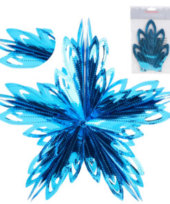 Christmas Concepts® 16” (1.3ft) Large Foil 3D Star Hanging Decoration – Christmas Trimming (Turquoise)