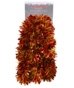 Christmas Concepts® 3m / 9.8ft Chunky/Fine Christmas Tinsel - Christmas Decoration Tinsel (Red & Gold)