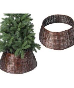 Willow Christmas Tree Skirt - Wicker Base Cover - Christmas Decoration (56CM, BROWN)