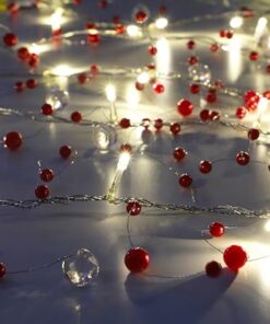 2m (6.5ft) LED String Lights - Weddings & Christmas, Garland Party Decorations (Red - Warm White)
