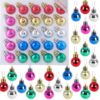 Pack of 25-25mm Miniature Christmas Tree Baubles - Traditional Christmas Tree Ornaments (Multi Coloured)