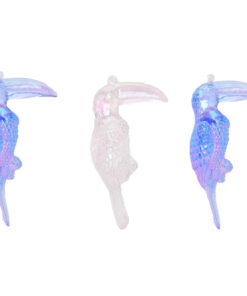 Christmas Concepts® Pack of 3-10cm (4") Iridescent Toucan Hanging Ornaments - Tropical Bird Christmas Tree Baubles