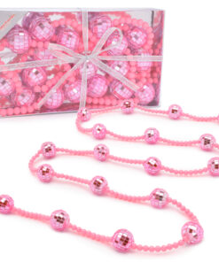 Christmas Concepts® 1.8m (5ft 9") Pink Mirror Bauble Bead Garland - Party & Christmas Decorations