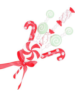 Christmas Concepts® 40cm (16") Candy Theme Glittery Sweets Christmas Tree Pick - DIY Garland/Wreath/Flower Arrangements - Christmas Tree Decoration (Green, Red & White)