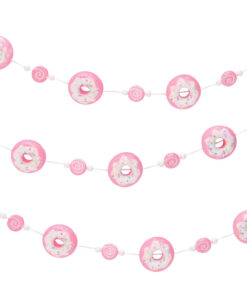 1.5m (4ft 9") Sparkly Donut Garland With Sprinkles & Iridescent Glitter - Candy Theme Birthday/Christmas Decorations