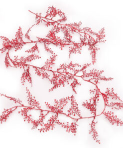 Christmas Concepts® 1.8m (6ft) Red Glitter Leaf Garland - Floral Party Décor - Christmas Tree Decorations
