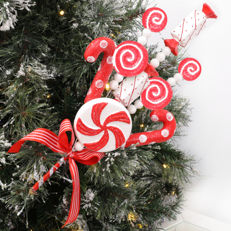 Christmas Concepts 40cm 16 Candy Theme Glittery Sweets Christmas Tree Pick DIY Garland Wreath Flower Arrangements Christmas Tree Decoration