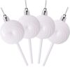 Christmas Concepts® Pack of 4-110mm (4.3") White Glittery Festive Lollipop Baubles - Christmas Tree Decorations