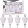 Christmas Concepts® Pack Of 4-110mm (4.3") Silver Glittery Festive Lantern Baubles - Christmas Tree Decorations