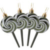 Christmas Concepts® Pack of 4-110mm (4.3") Forest Green Glittery Festive Lollipop Baubles - Christmas Tree Decorations