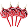 Christmas Concepts® Pack of 4-110mm (4.3") Red Glittery Festive Lollipop Baubles - Christmas Tree Decorations