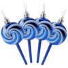 Christmas Concepts® Pack of 4-110mm (4.3") Midnight Blue Glittery Festive Lollipop Baubles - Christmas Tree Decorations