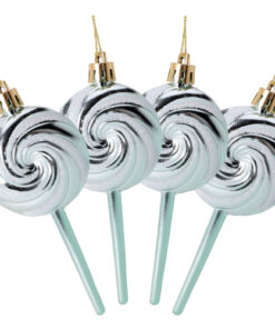 Christmas Concepts® Pack of 4-110mm (4.3") Mint Green Glittery Festive Lollipop Baubles - Christmas Tree Decorations