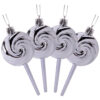 Christmas Concepts® Pack of 4-110mm (4.3") Graphite Glittery Festive Lollipop Baubles - Christmas Tree Decorations